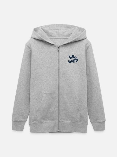 Warum nicht? bestickt - Teenager Organic Kapuzenjacke Mini Cultivator von Stanley/Stella - Grau meliert