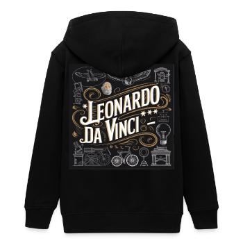 Erbe der Menschheit - Leonardo - Teenager Organic Kapuzenjacke Mini Cultivator von Stanley/Stella - Schwarz - Hinten - AI Model Teenager Male light (155cm)