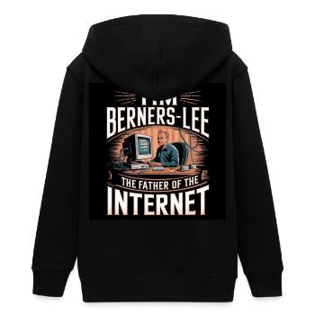 Patrimoine de l’humanité - Tim Berners Lee - Veste à capuche ado bio Stanley/Stella - noir - Dos - AI Model Teenager Male light (155cm)
