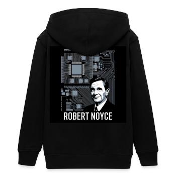 Patrimoine de l’Humanité - Robert Noyce - Veste à capuche ado bio Stanley/Stella - noir - Dos - AI Model Teenager Male light (155cm)
