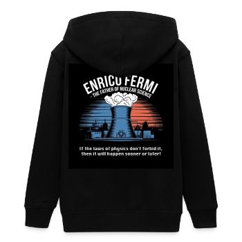 Patrimoine de l’humanité - Enrico Fermi - Veste à capuche ado bio Stanley/Stella - noir - Dos - AI Model Teenager Male light (155cm)