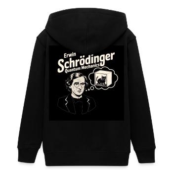 Patrimoine de l’humanité - Erwin Schrödinger - Veste à capuche ado bio Stanley/Stella - noir - Dos - AI Model Teenager Male light (155cm)