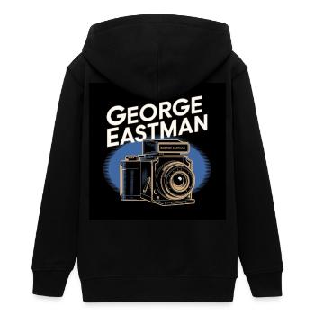 L’héritage de l’humanité - George Eastman - Veste à capuche ado bio Stanley/Stella - noir - Dos - AI Model Teenager Male light (155cm)