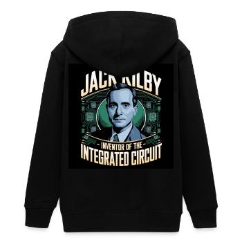 Patrimoine de l’humanité - Jack Kilby - Veste à capuche ado bio Stanley/Stella - noir - Dos - AI Model Teenager Male light (155cm)