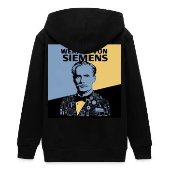 Erbe der Menschheit - Werner von Siemenz - Teenager Organic Kapuzenjacke Mini Cultivator von Stanley/Stella - Schwarz - Hinten - AI Model Teenager Male light (155cm)