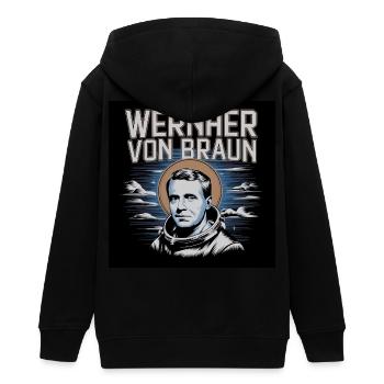Patrimoine de l’humanité - Wernher von Braun - Veste à capuche ado bio Stanley/Stella - noir - Dos - AI Model Teenager Male light (155cm)