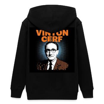 Patrimoine de l’Humanité - Vinton Cerf - Veste à capuche ado bio Stanley/Stella - noir - Dos - AI Model Teenager Male light (155cm)