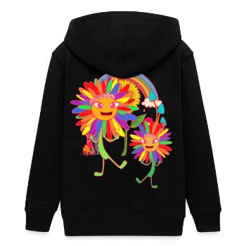 Sonnenblumen Regenbogen LGBT - Teenager Organic Kapuzenjacke Mini Cultivator von Stanley/Stella - Schwarz - Hinten - AI Model Teenager Male light (155cm)