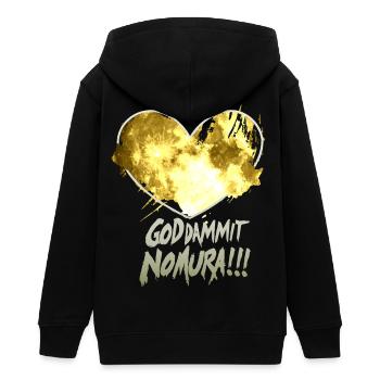 Goddammit Nomura – Goldenes Herz Design - Teenager Organic Kapuzenjacke Mini Cultivator von Stanley/Stella - Schwarz - Hinten - AI Model Teenager Male light (155cm)
