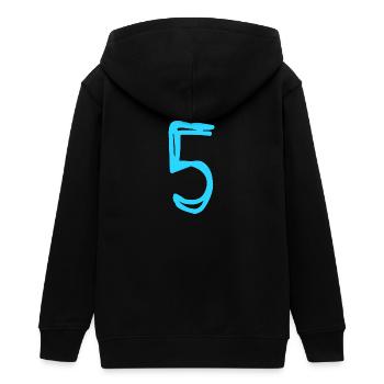 5 JAHRE. 5-JÄHRIGES JUBILÄUM. GEBURTSTAG 5 JAHRE. FÜNF 5 - Teenager Organic Kapuzenjacke Mini Cultivator von Stanley/Stella - Schwarz - Hinten - AI Model Teenager Male light (155cm)
