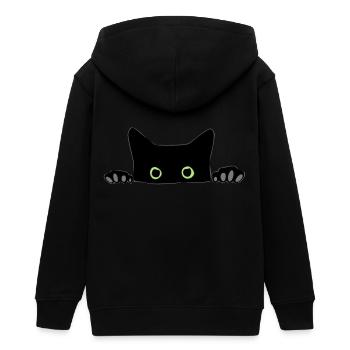 Katze - Teenager Organic Kapuzenjacke Mini Cultivator von Stanley/Stella - Schwarz - Hinten - AI Model Teenager Male light (155cm)