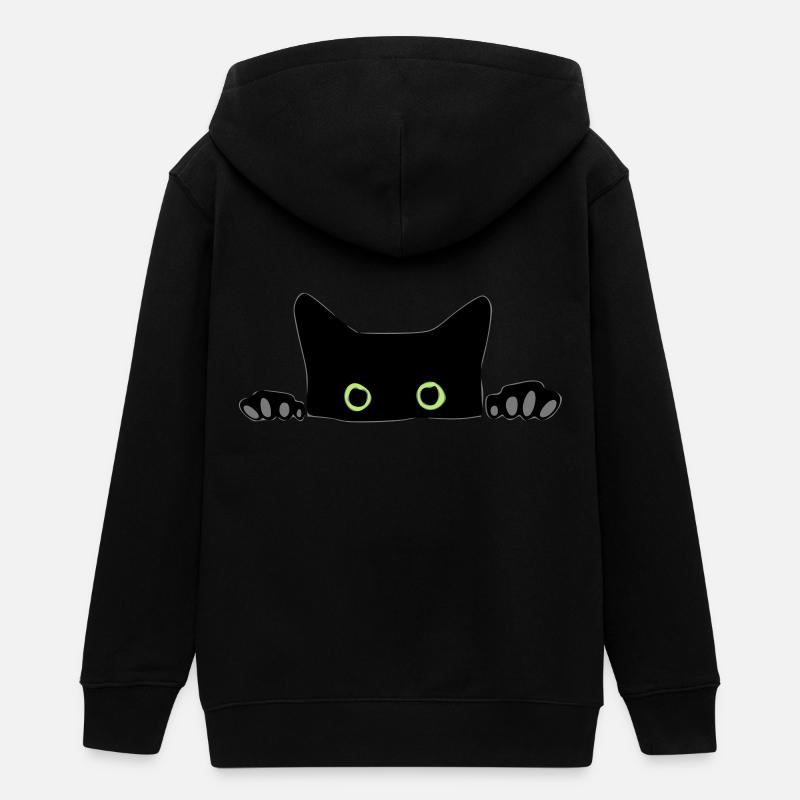 chat - Veste à capuche ado bio Stanley/Stella - noir