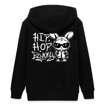 Lustiges Oster Design Hip Hop Bunny - Teenager Organic Kapuzenjacke Mini Cultivator von Stanley/Stella - Schwarz - Hinten - AI Model Teenager Male light (155cm)
