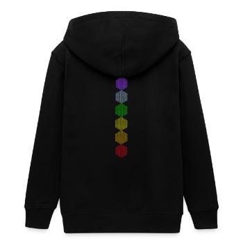 Fleur de Vie - 5ème Dimension - 7 Chakras - Veste à capuche ado bio Stanley/Stella - noir - Dos - AI Model Teenager Male light (155cm)