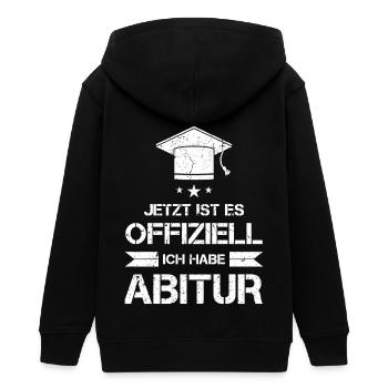 Abitur Abi Abschluss Prüfung geschafft Geschenk - Teenager Organic Kapuzenjacke Mini Cultivator von Stanley/Stella - Schwarz - Hinten - AI Model Teenager Male light (155cm)