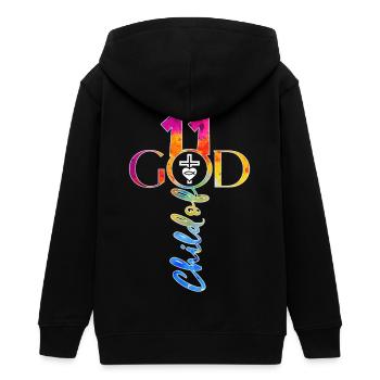 KIRCHE CHRISTEN 11 JAHRE JESUS 11. GEBURTSTAG - Teenager Organic Kapuzenjacke Mini Cultivator von Stanley/Stella - Schwarz - Hinten - AI Model Teenager Male light (155cm)