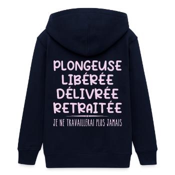 Plongeuse célèbre sa retraite avec humour cadeau - Veste à capuche ado bio Stanley/Stella - marine - Dos - AI Model Teenager Male light (155cm)