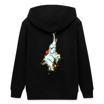 elefant klecks Zirkus Kunststück Balance künstler - Teenager Organic Kapuzenjacke Mini Cultivator von Stanley/Stella - Schwarz - Hinten - AI Model Teenager Male light (155cm)