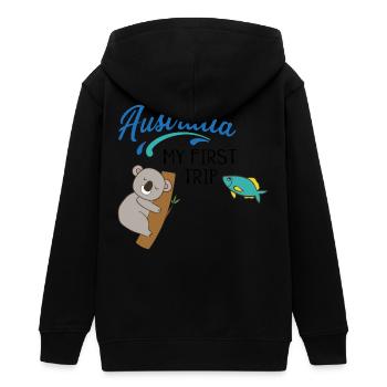 Australien - Teenager Organic Kapuzenjacke Mini Cultivator von Stanley/Stella - Schwarz - Hinten - AI Model Teenager Male light (155cm)
