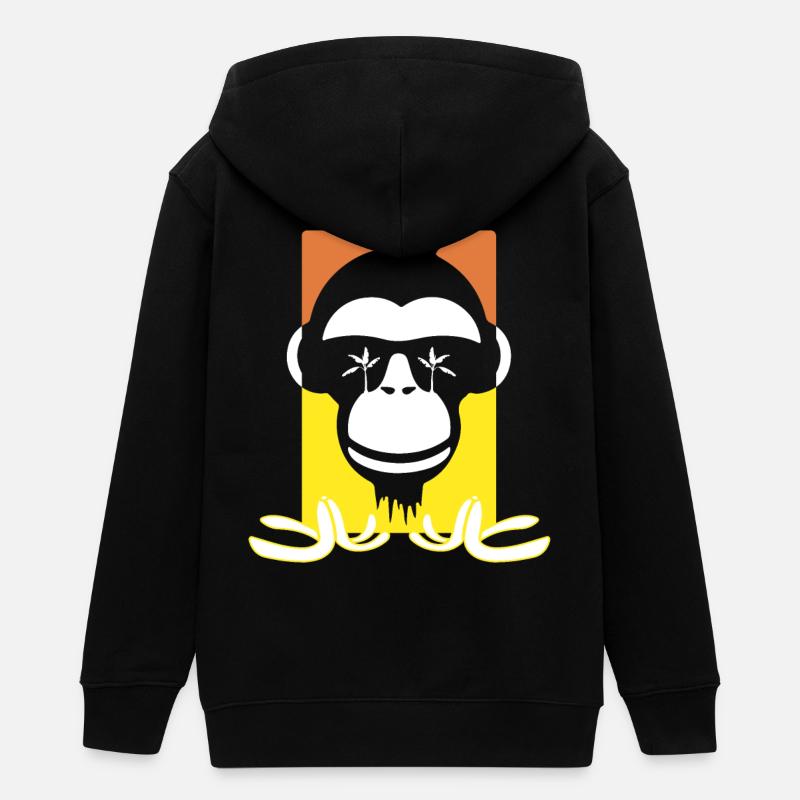 Drôle de singe - Veste à capuche ado bio Stanley/Stella - noir