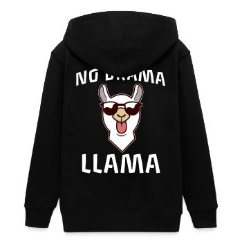 No Drama Llama - Teenager Organic Kapuzenjacke Mini Cultivator von Stanley/Stella - Schwarz - Hinten - AI Model Teenager Male light (155cm)
