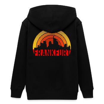 Skyline Frankfurt - Teenager Organic Kapuzenjacke Mini Cultivator von Stanley/Stella - Schwarz - Hinten - AI Model Teenager Male light (155cm)