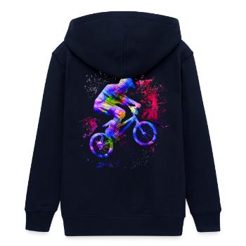 BMX coloré / BMX coloré / BMX Bike - Veste à capuche ado bio Stanley/Stella - noir - Dos - AI Model Teenager Male light (155cm)