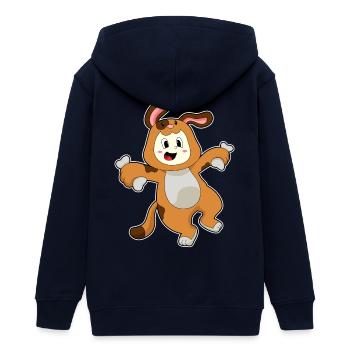 Oreilles de lapin chien - Veste à capuche ado bio Stanley/Stella - marine - Dos - AI Model Teenager Male light (155cm)