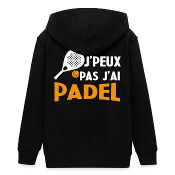 Je Peux Pas J'ai Padel Cadeau Pour Joueur De Padel - Veste à capuche ado bio Stanley/Stella - noir - Dos - AI Model Teenager Male light (155cm)