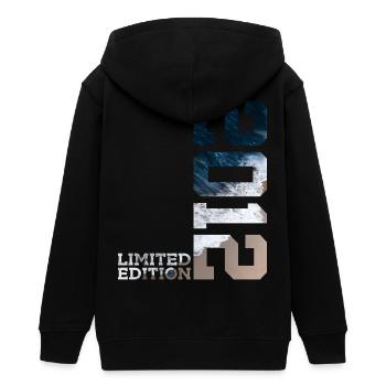 14. GEBURTSTAG LIMITED EDITION 2012 - Teenager Organic Kapuzenjacke Mini Cultivator von Stanley/Stella - Schwarz - Hinten - AI Model Teenager Male light (155cm)