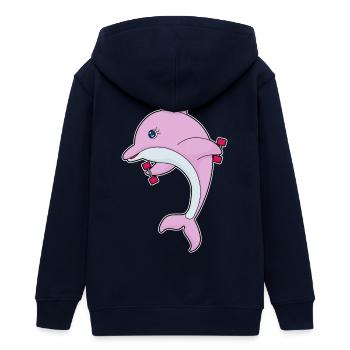 Delfin Bodybuilder Hanteln Bodybuilding - Teenager Organic Kapuzenjacke Mini Cultivator von Stanley/Stella - Navy - Hinten - AI Model Teenager Male light (155cm)