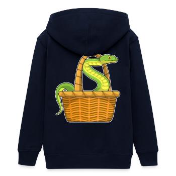 Panier serpent - Veste à capuche ado bio Stanley/Stella - marine - Dos - AI Model Teenager Male light (155cm)
