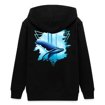 Walhai-Motiv: Eine majestäti - Teenager Organic Kapuzenjacke Mini Cultivator von Stanley/Stella - Schwarz - Hinten - AI Model Teenager Male light (155cm)