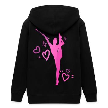 Twirleuse rosa Herzen - Teenager Organic Kapuzenjacke Mini Cultivator von Stanley/Stella - Schwarz - Hinten - AI Model Teenager Male light (155cm)
