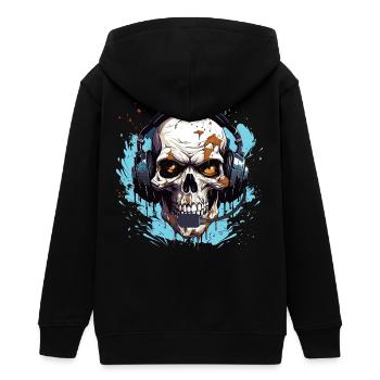 Gamer Skull Headset Spiel Zocken Spielkonsole - Teenager Organic Kapuzenjacke Mini Cultivator von Stanley/Stella - Schwarz - Hinten - AI Model Teenager Male light (155cm)