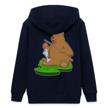 Ours Pêcheur Pêche Aux Poissons - Veste à capuche ado bio Stanley/Stella - marine - Dos - AI Model Teenager Male light (155cm)