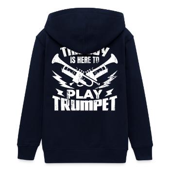 Kleiner Trompetenspieler - Teenager Organic Kapuzenjacke Mini Cultivator von Stanley/Stella - Navy - Hinten - AI Model Teenager Male light (155cm)