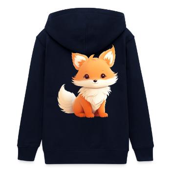 Niedliche Fuchs Illustration - Teenager Organic Kapuzenjacke Mini Cultivator von Stanley/Stella - Navy - Hinten - AI Model Teenager Male light (155cm)