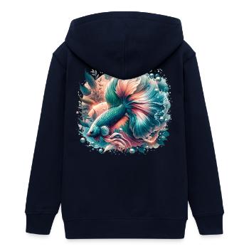 Kampffisch, Betta splendens, bunter Fisch - Teenager Organic Kapuzenjacke Mini Cultivator von Stanley/Stella - Schwarz - Hinten - AI Model Teenager Male light (155cm)