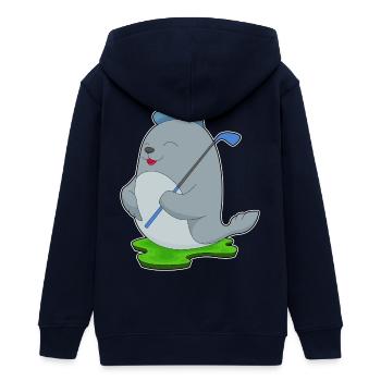 Seehund Golf Golfschläger - Teenager Organic Kapuzenjacke Mini Cultivator von Stanley/Stella - Navy - Hinten - AI Model Teenager Male light (155cm)