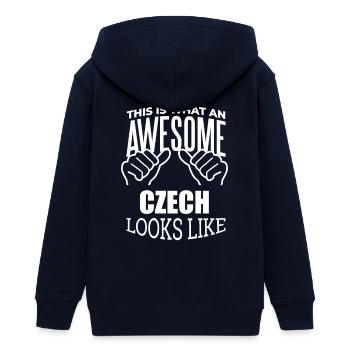 Tschechische Republik - Teenager Organic Kapuzenjacke Mini Cultivator von Stanley/Stella - Navy - Hinten - AI Model Teenager Male light (155cm)