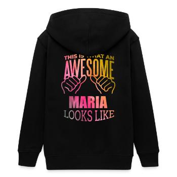 Maria - Teens Organic Zip-up Hoodie by Stanley/Stella - black - Back - AI Model Teenager Male light (155cm)