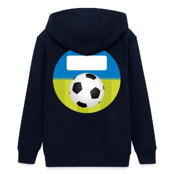 Stickers Ecole Rond - Football Bleu Vert - Veste à capuche ado bio Stanley/Stella - noir - Dos - AI Model Teenager Male light (155cm)