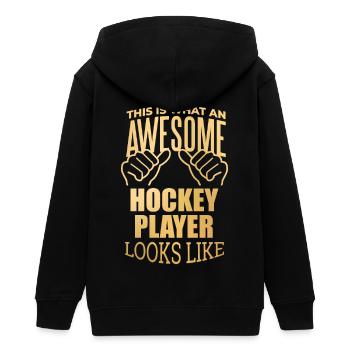 Hockey - Teenager Organic Kapuzenjacke Mini Cultivator von Stanley/Stella - Schwarz - Hinten - AI Model Teenager Male light (155cm)