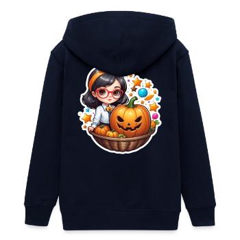 Filles Halloween Citrouille Panier - Veste à capuche ado bio Stanley/Stella - marine - Dos - AI Model Teenager Male light (155cm)