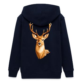 Cerf doré - Veste à capuche ado bio Stanley/Stella - marine - Dos - AI Model Teenager Male light (155cm)