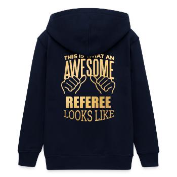 Schiedsrichter - Teenager Organic Kapuzenjacke Mini Cultivator von Stanley/Stella - Navy - Hinten - AI Model Teenager Male light (155cm)