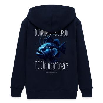 Deep Sea Wonder - Teenager Organic Kapuzenjacke Mini Cultivator von Stanley/Stella - Navy - Hinten - AI Model Teenager Male light (155cm)