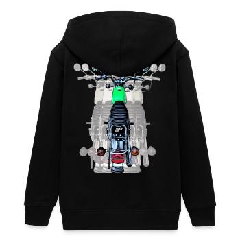 Simson S51 - Teenager Organic Kapuzenjacke Mini Cultivator von Stanley/Stella - Schwarz - Hinten - AI Model Teenager Male light (155cm)