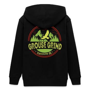 Grouse Grind Vancouver BC Kanada Wanderweg Moun - Teenager Organic Kapuzenjacke Mini Cultivator von Stanley/Stella - Schwarz - Hinten - AI Model Teenager Male light (155cm)